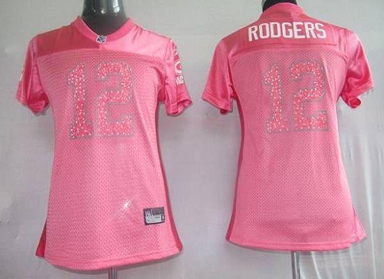 Packers #12 Aaron Rodgers Red Women's Sweetheart Stitched NFL Jersey